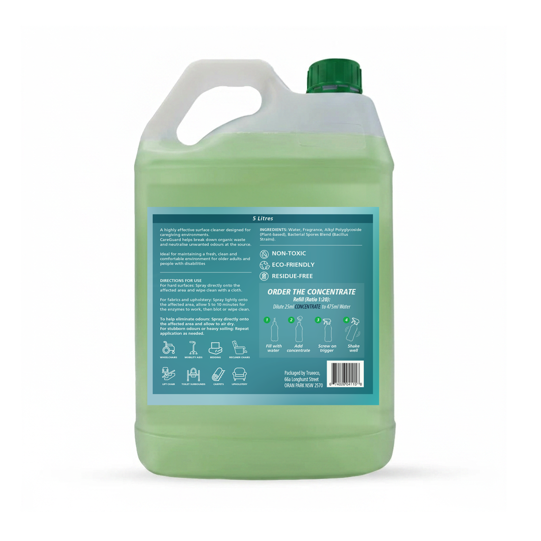 CareGuard Surface Cleaner Ready-to-Use 5L | Enzyme Odour Neutraliser