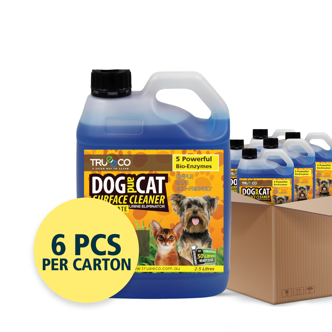TrueEco Friendly Carton of x6 2.5 Liter CONCENTRATE DOG AND CAT Odour and Stain Remover