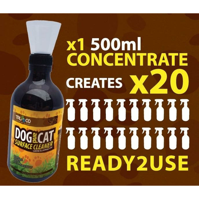TrueEco Friendly Carton of x10 500ml Concentrate Refill Dog & Cat Urine Odour and Stain Remover - TRUEECO