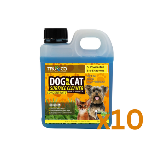 TrueEco Friendly Carton of x10 1 Litre Concentrate Refill Dog & Cat Urine Odour and Stain Remover