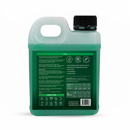 CareGuard Surface Cleaner Concentrate 1L | Enzyme Odour Neutraliser | Makes 20L Ready-to-Use