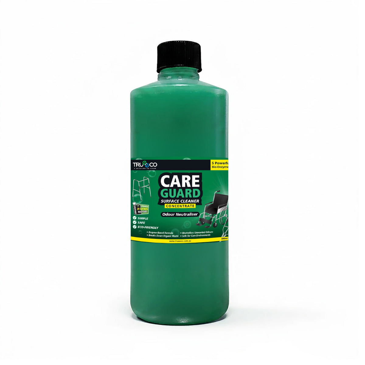 CareGuard Surface Cleaner Concentrate 500ml | Enzyme Odour Neutraliser | Makes 10L Ready-to-Use