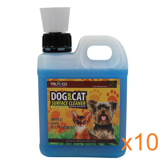 TrueEco Friendly Carton of x10 1 Litre Concentrate Refill Dog & Cat Urine Odour and Stain Remover