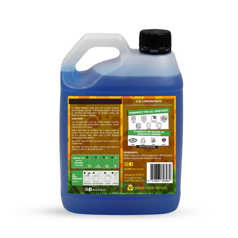 Trueeco Dog & Cat Surface Cleaner Concentrate 2.5L | Enzyme Stain & Odour Remover | Makes 50L Ready-to-Use