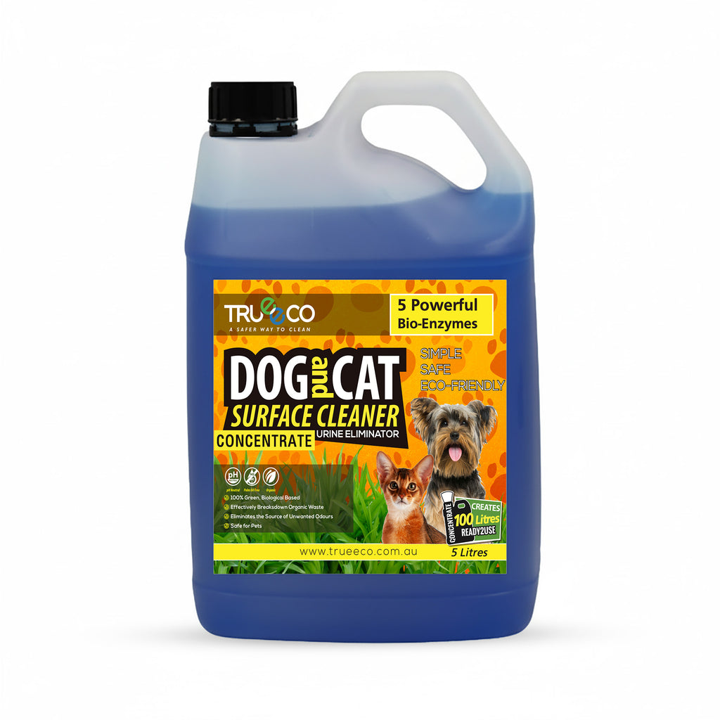 Trueeco Dog & Cat Surface Cleaner Concentrate 5L | Enzyme Stain & Odour Remover | Makes 100L Ready-to-Use