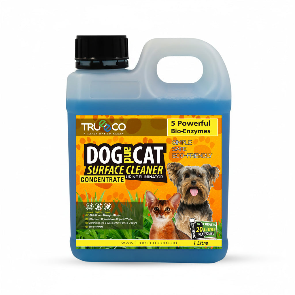 Trueeco Dog & Cat Surface Cleaner Concentrate 1L | Enzyme Stain & Odour Remover | Makes 20L Ready-to-Use
