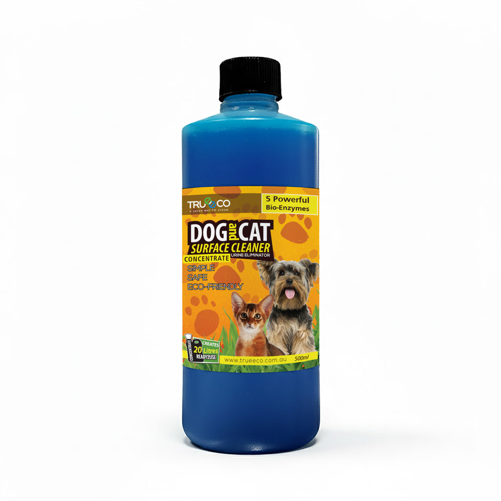 Trueeco Dog & Cat Surface Cleaner Concentrate 500ml | Enzyme Stain & Odour Remover | Makes 10L Ready-to-Use