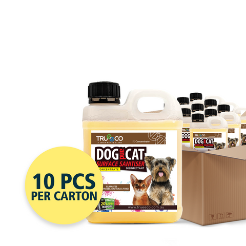 Carton of x10 1 Litre Concentrate Dog and Cat Surface Sanitiser & Disinfectant - Pet-Safe Formula - Effective Cleaning Solution