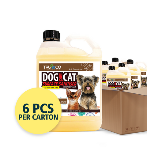 Carton of x6 2.5 Litre Concentrate Dog and Cat Surface Sanitiser & Disinfectant - Pet-Safe Formula - Effective Cleaning Solution