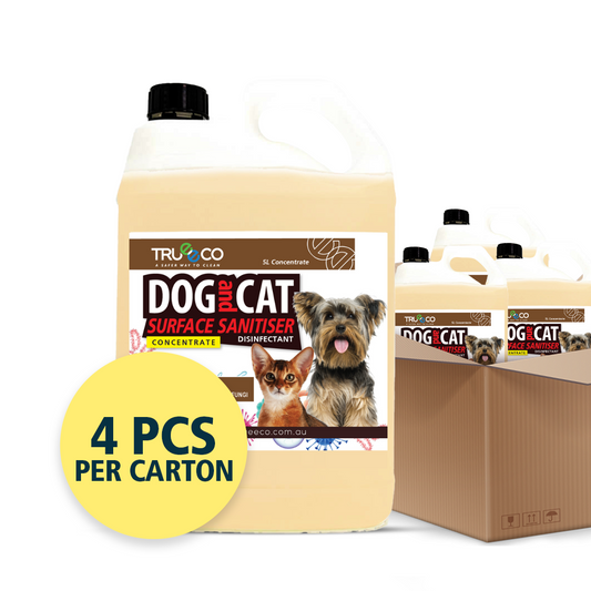 Carton of x4 5 Litre Concentrate Dog and Cat Surface Sanitiser & Disinfectant - Powerful Cleaning Solution - Pet-Safe Formula - Effective Sanitizing and Disinfecting
