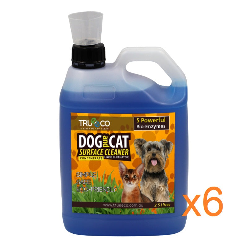 TrueEco Friendly Carton of x6 2.5 Liter CONCENTRATE DOG AND CAT Odour and Stain Remover