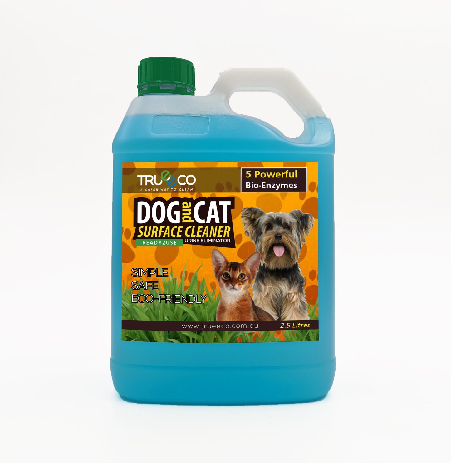 5 Litre Dog & Cat Urine Odour and Stain Remover Pet Safe - TRUEECO - Australia