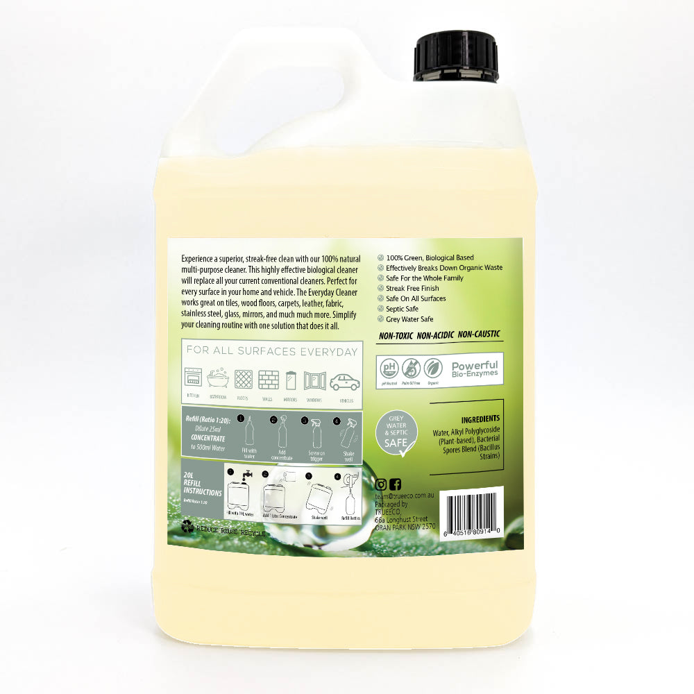 5 Litre CONCENTRATE The Everyday Cleaner - Economical Cleaning Solution ($2.50/L Ready-to-Use) - Versatile Household Cleaner