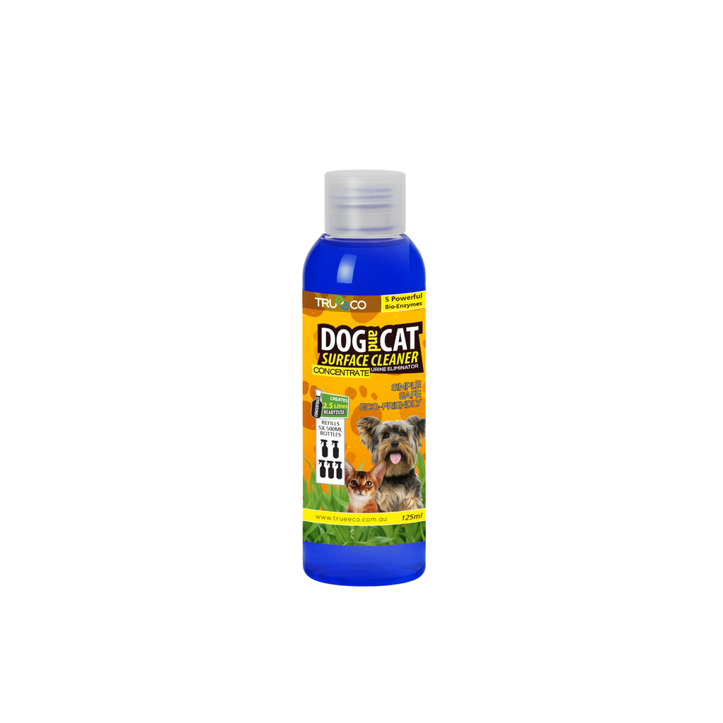 Trueeco Dog & Cat Surface Cleaner Concentrate 125ml | Enzyme Stain & Odour Remover | Makes 2.5L Ready-to-Use