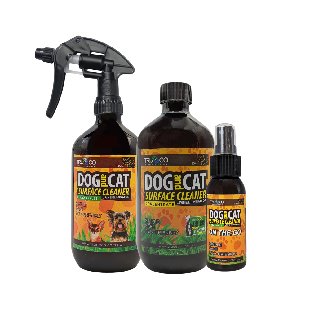 Concentrate Starter Pack Dog & Cat Urine Odour and Stain Remover Pet Safe - TRUEECO - Australia