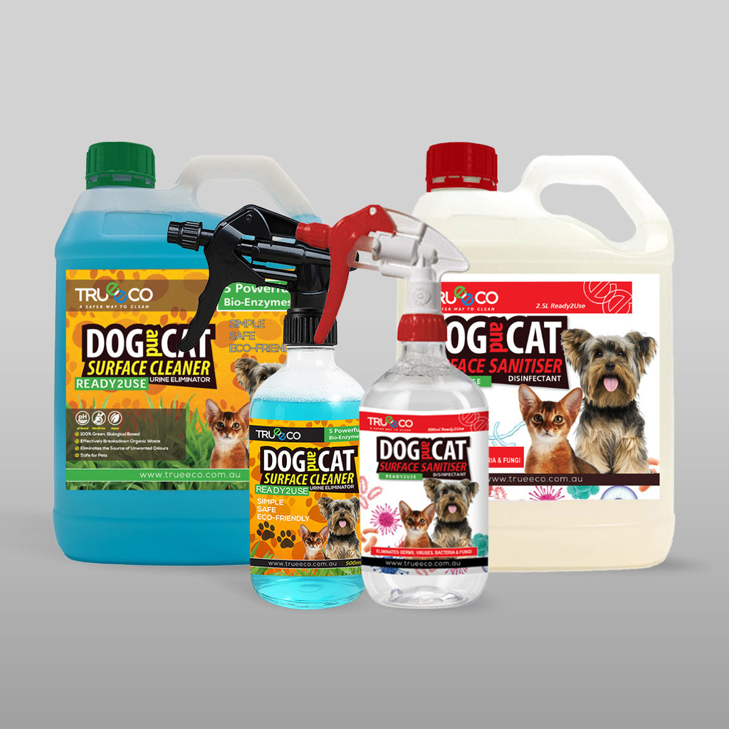 TRUEECO Dog & Cat Cleaner & Sanitiser Bundle | 2 x 2.5L + 2 x 500ml