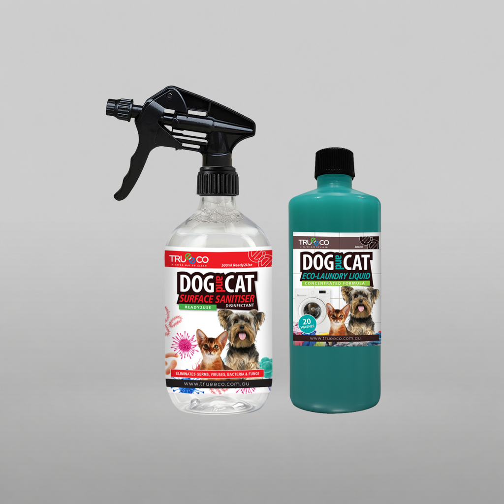 Trueeco Dog & Cat Surface Sanitiser + Eco Laundry Liquid Bundle | 500ml