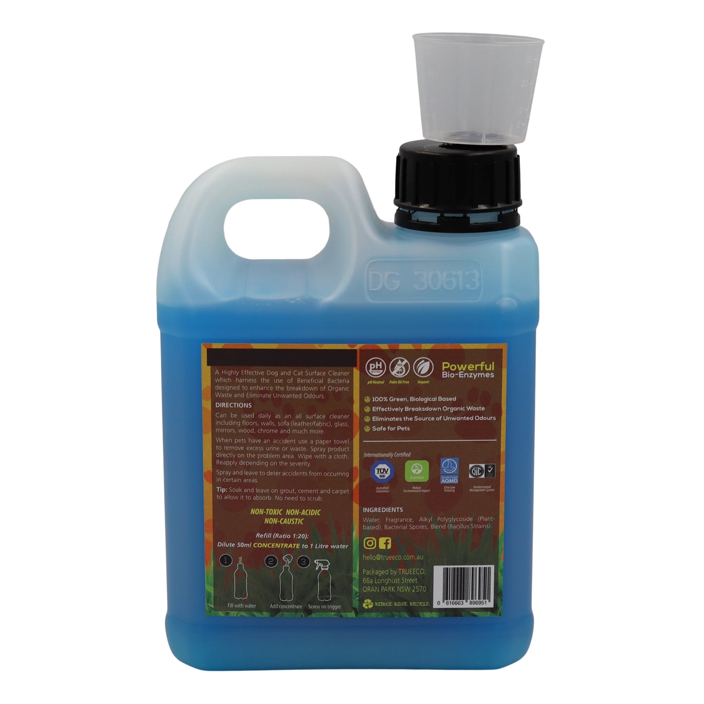 TrueEco Friendly Carton of x10 1 Litre Concentrate Refill Dog & Cat Urine Odour and Stain Remover